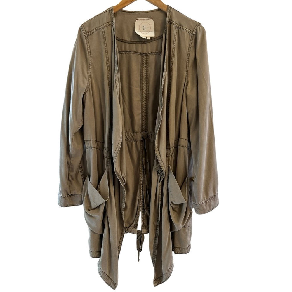Anthropologie Hei Hei Morgan Draped Utility Jacket Womens Medium Open Front